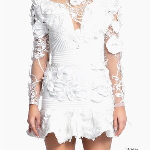 Zhivago White Floral Long Sleeve Dress